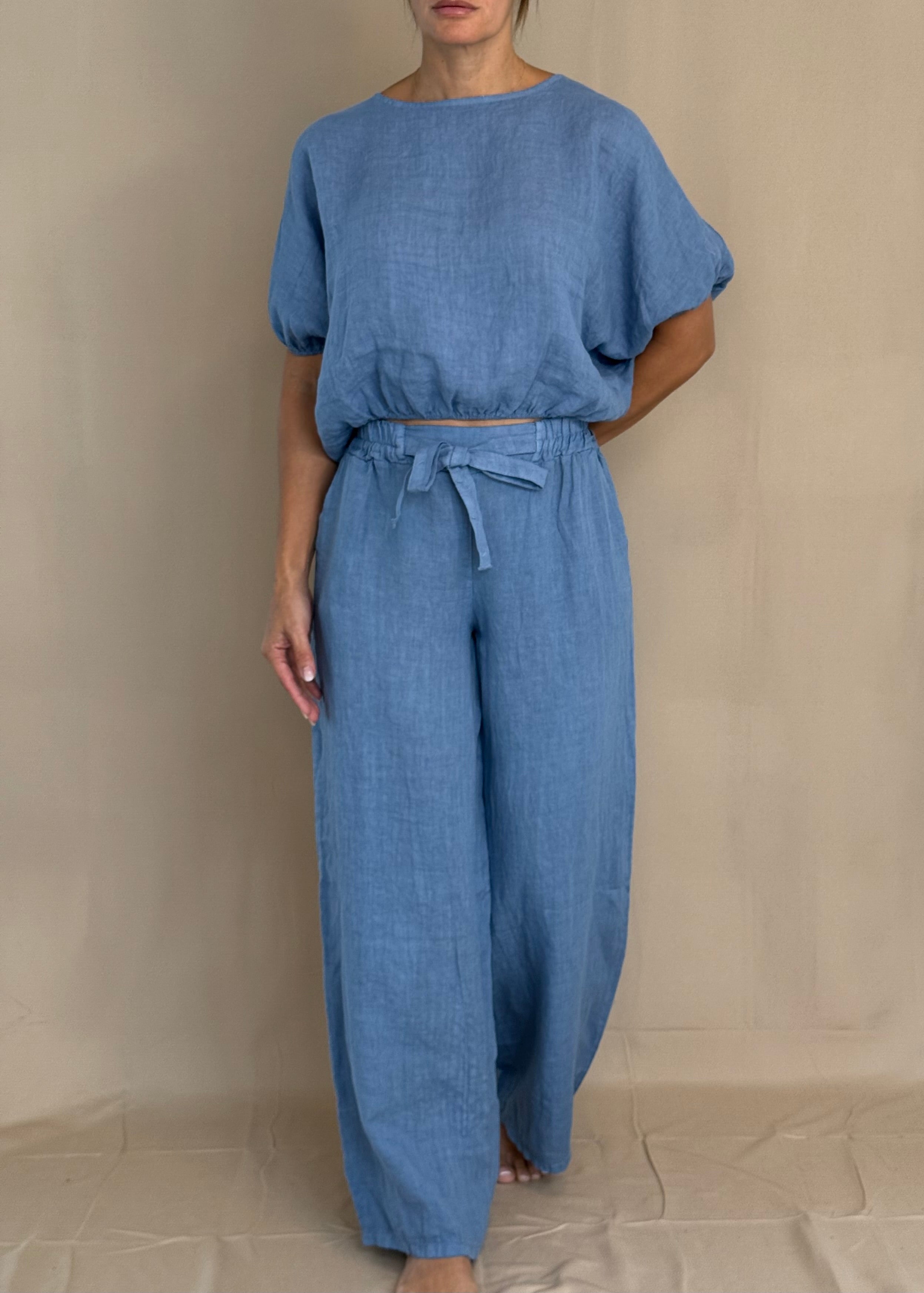 Dusty Blue Linen Lounge Set