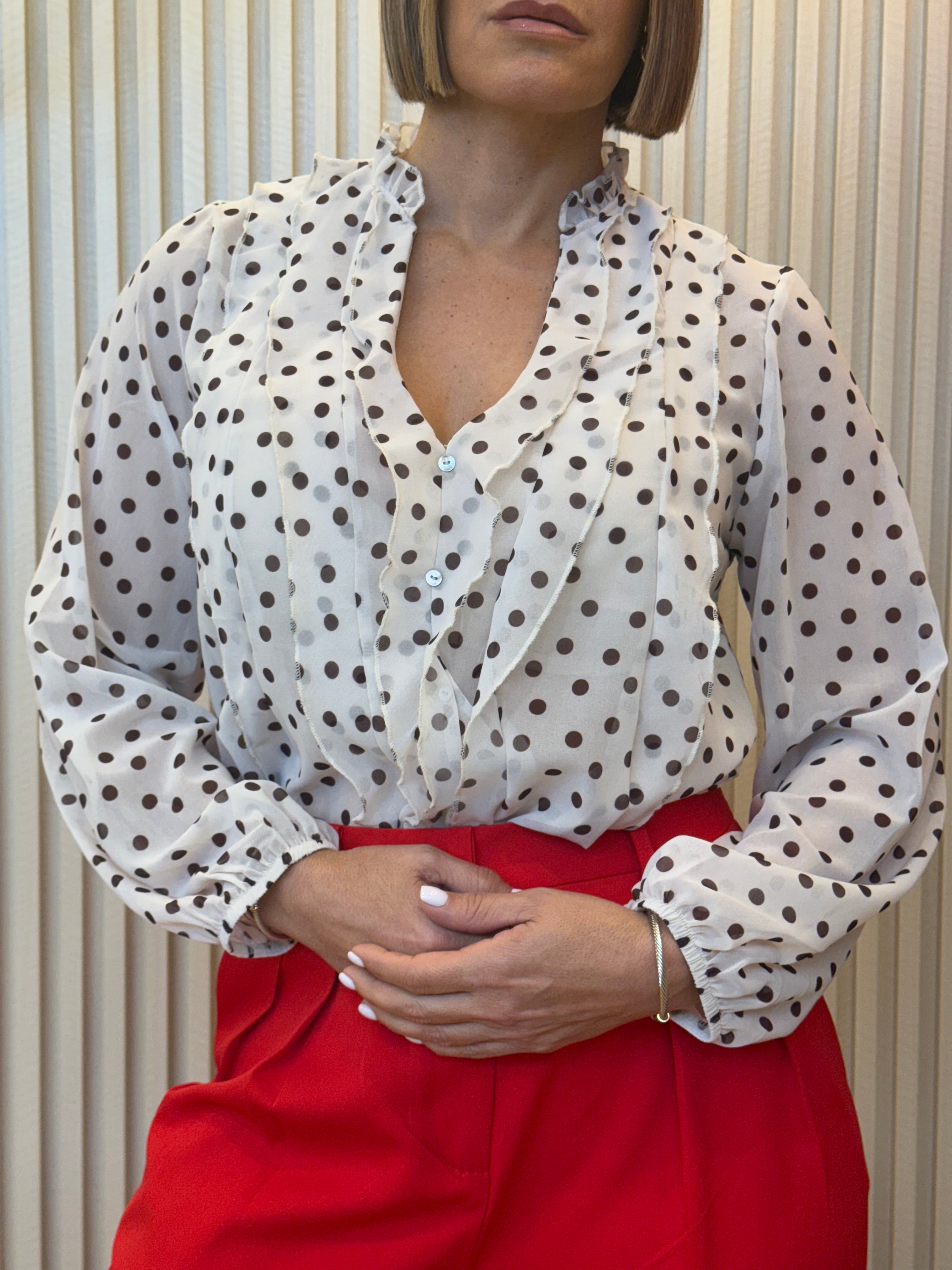 Ruffled Sheer Blouse