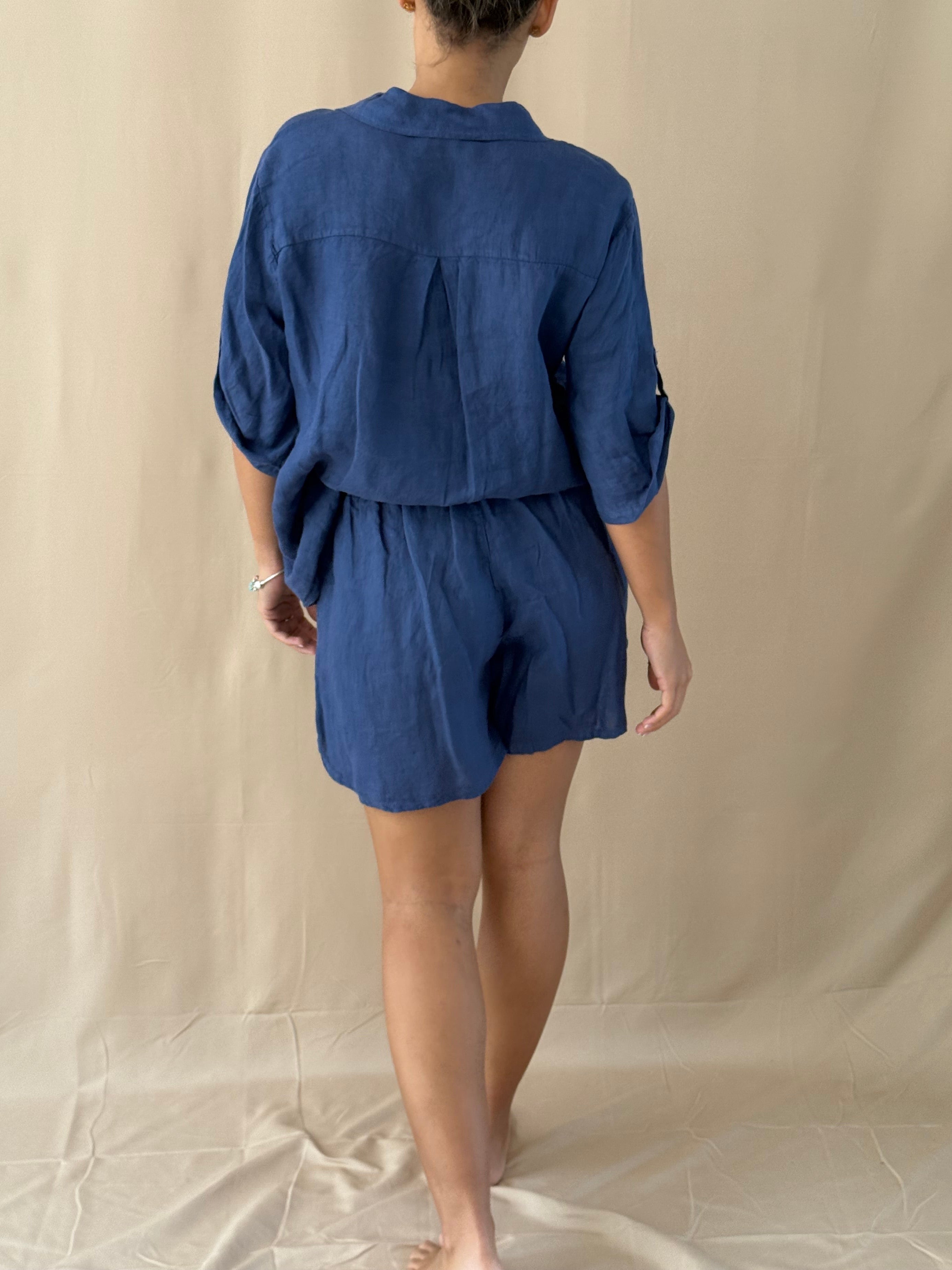 Navy Muse Linen Set