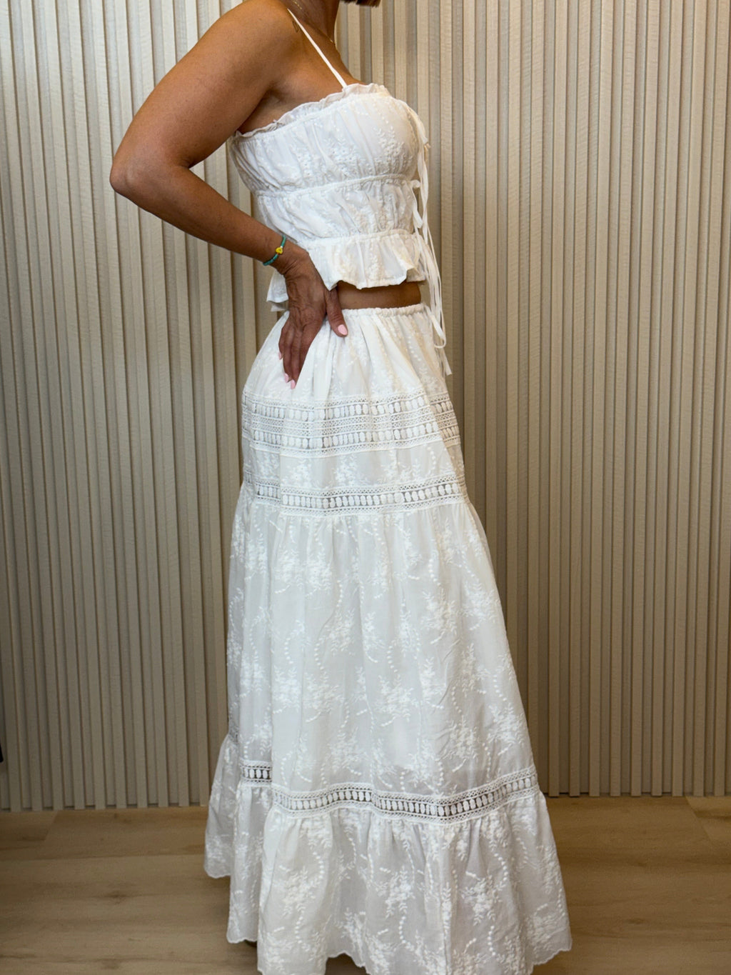 Embroidered White Set