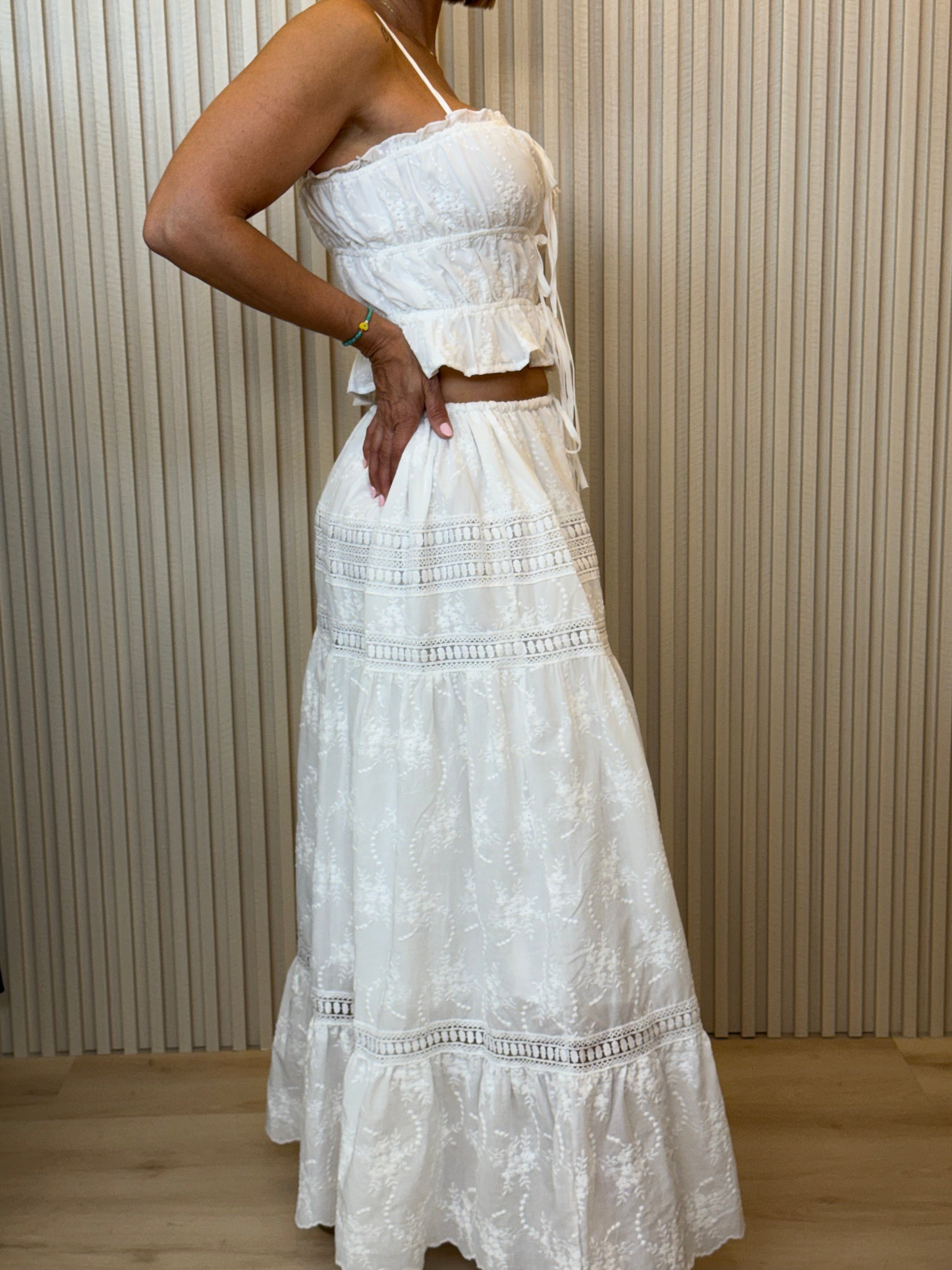 Embroidered White Set