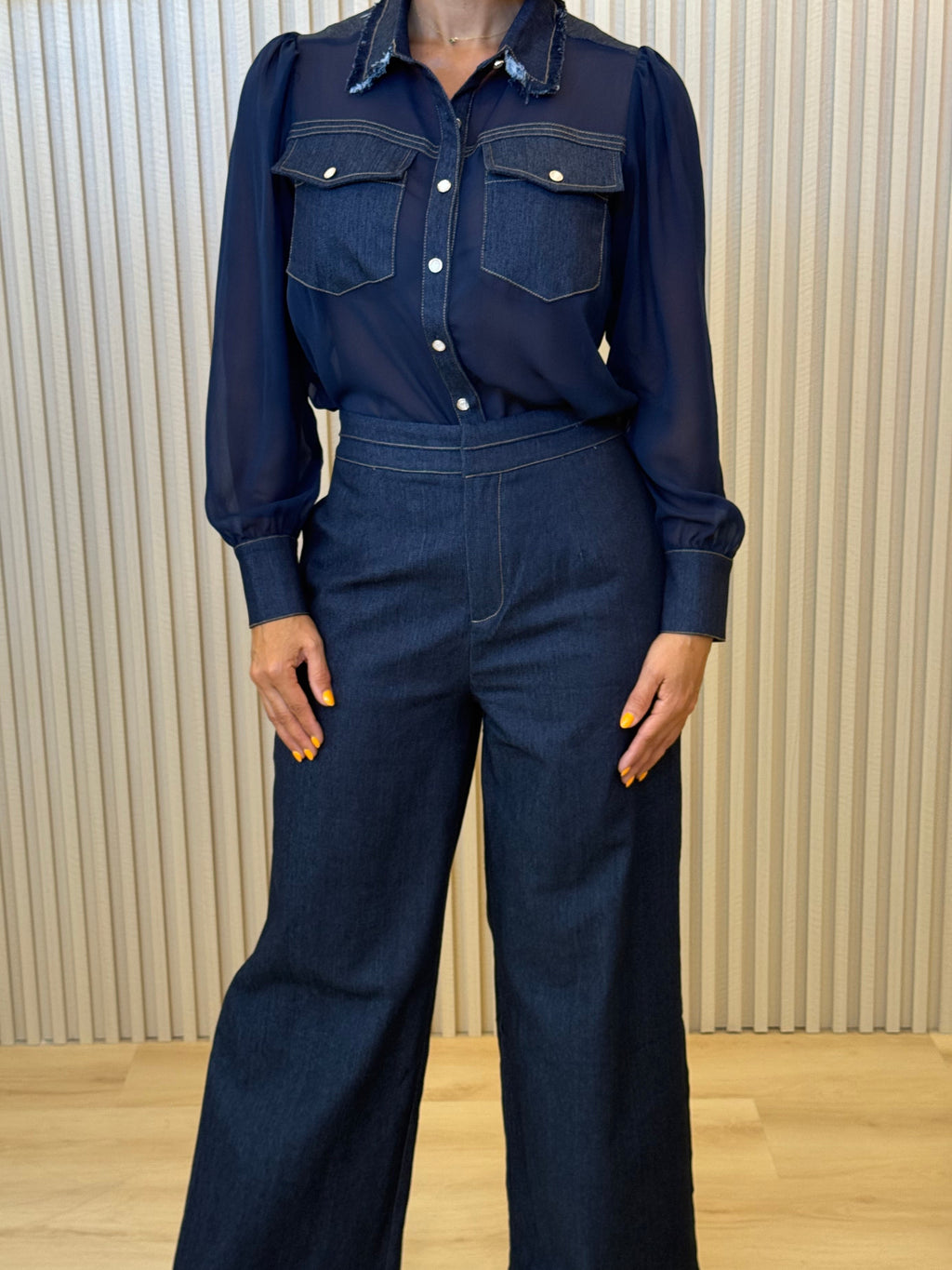 Denim Sheer Set
