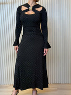 Rhinestone Cutout Maxi Dress