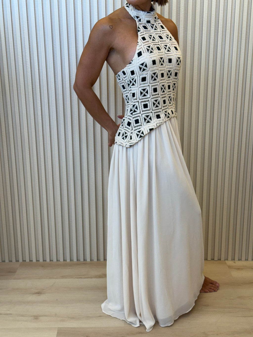 Crochet Halter Maxi Dress