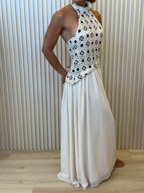 Crochet Halter Maxi Dress