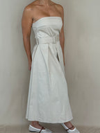 ONE SIZE Strapless Belted Midi Dress