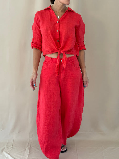 Red Ruby Linen set