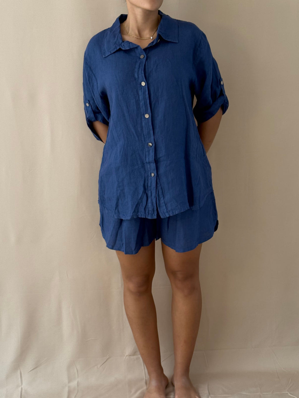 Navy Muse Linen Set