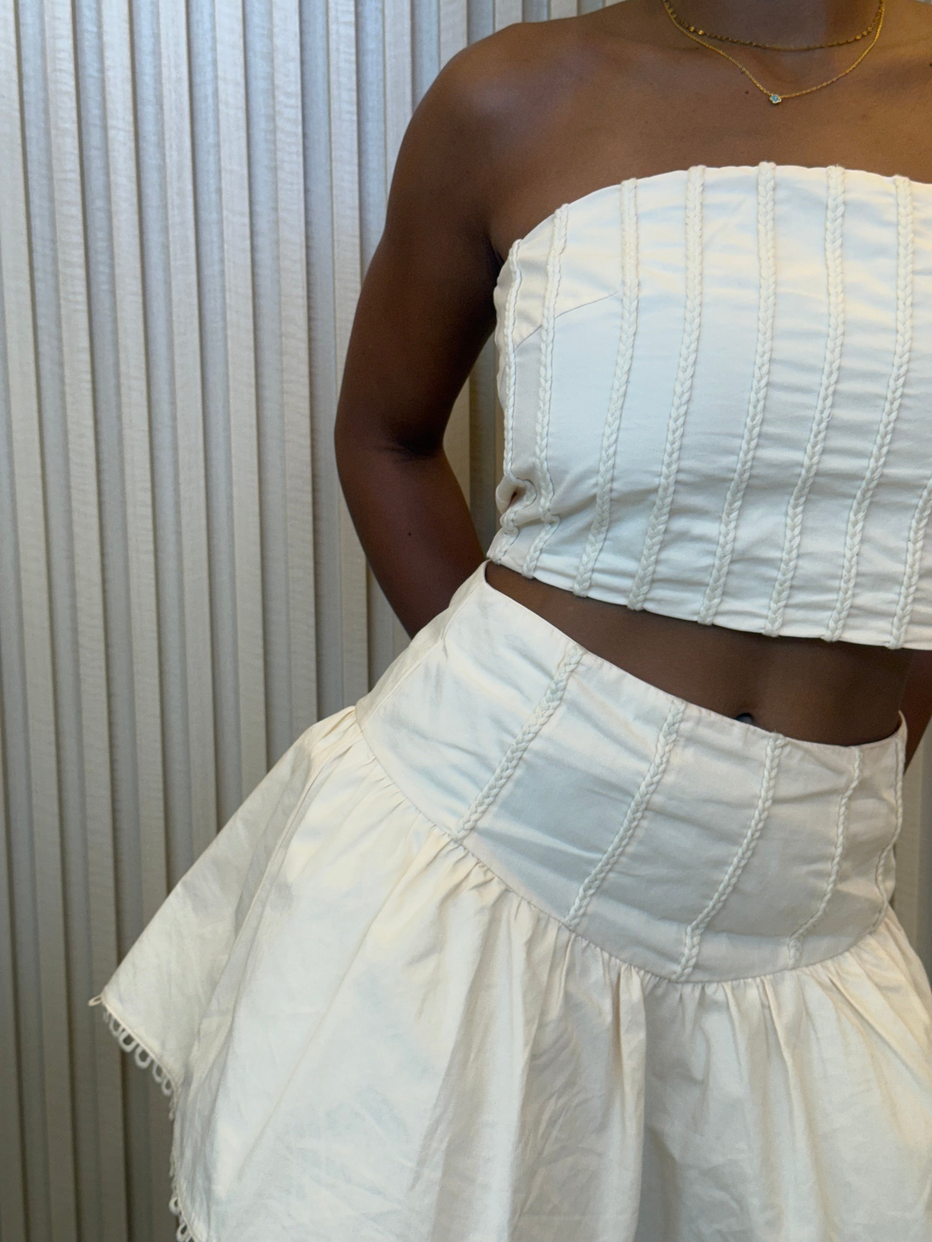 Linen Mini Skirt Set