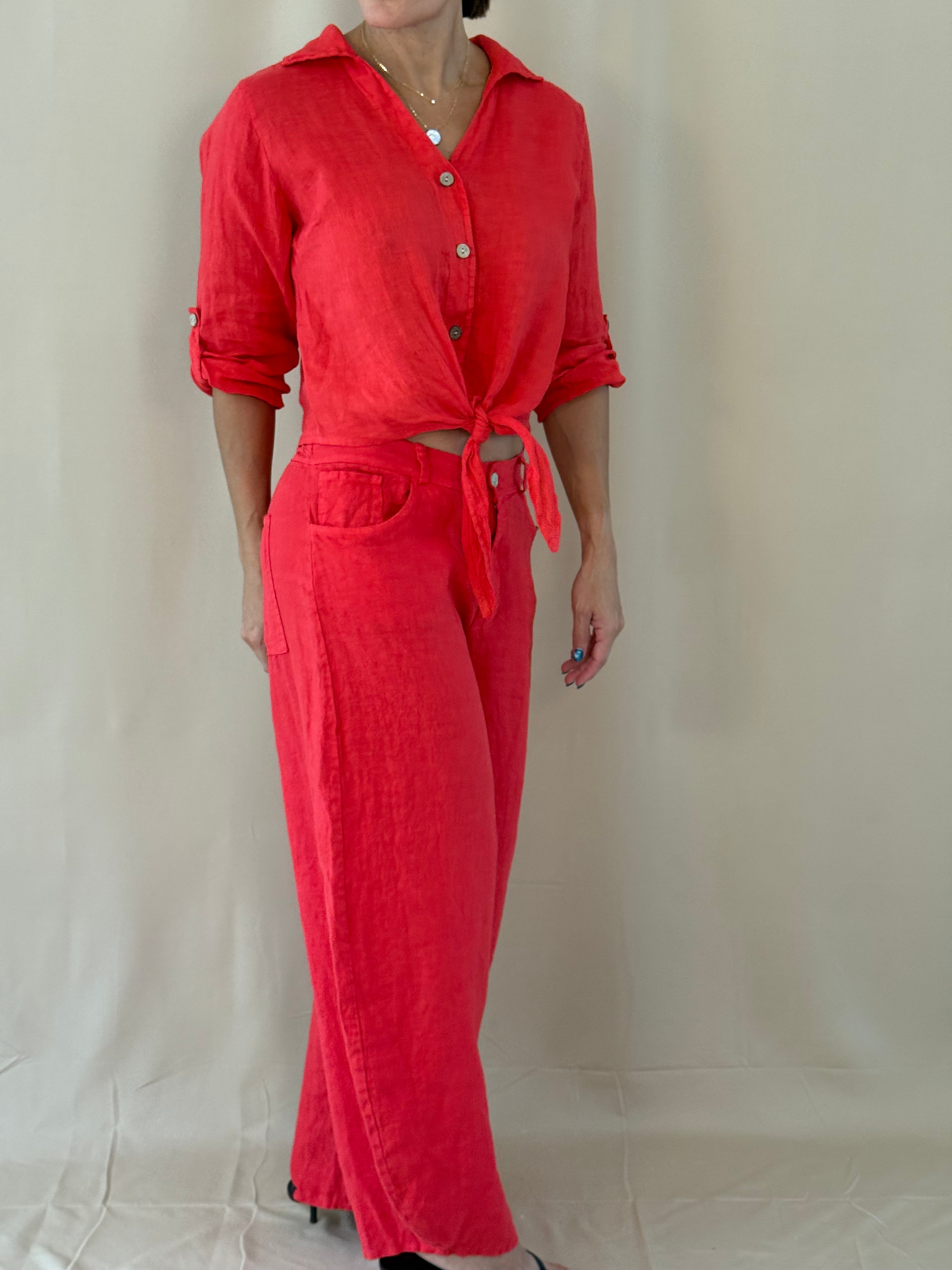 Red Ruby Linen set
