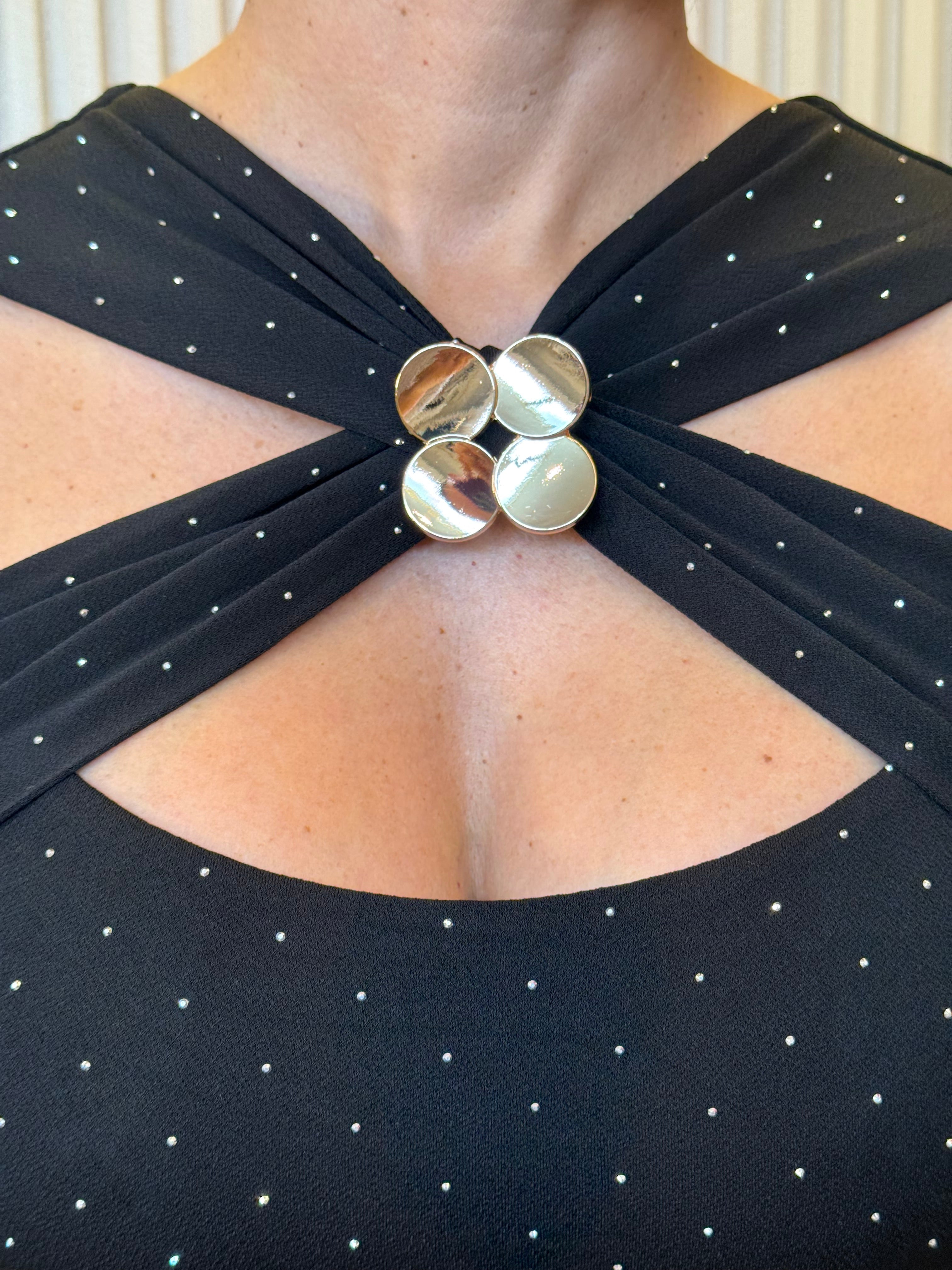 Rhinestone Cutout Maxi Dress