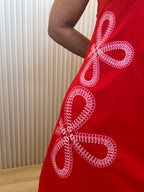ABSTRACT FLORAL LOOP EMBROIDERED