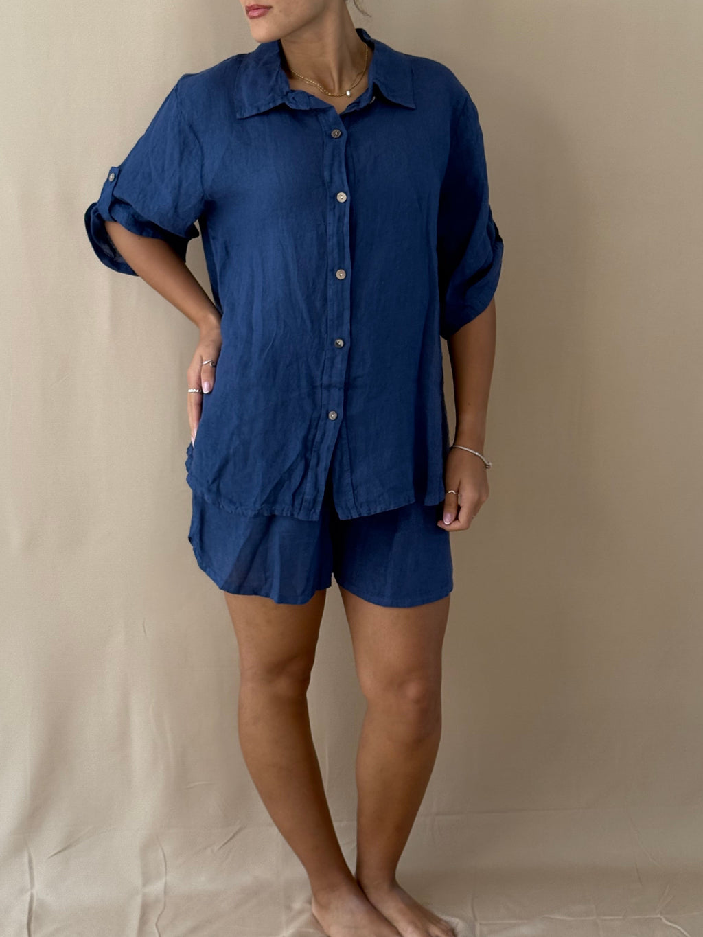 Navy Muse Linen Set