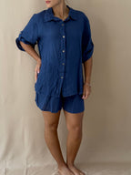 Navy Muse Linen Set