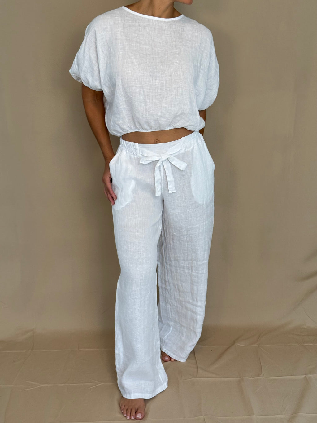 White Linen Lounge Set