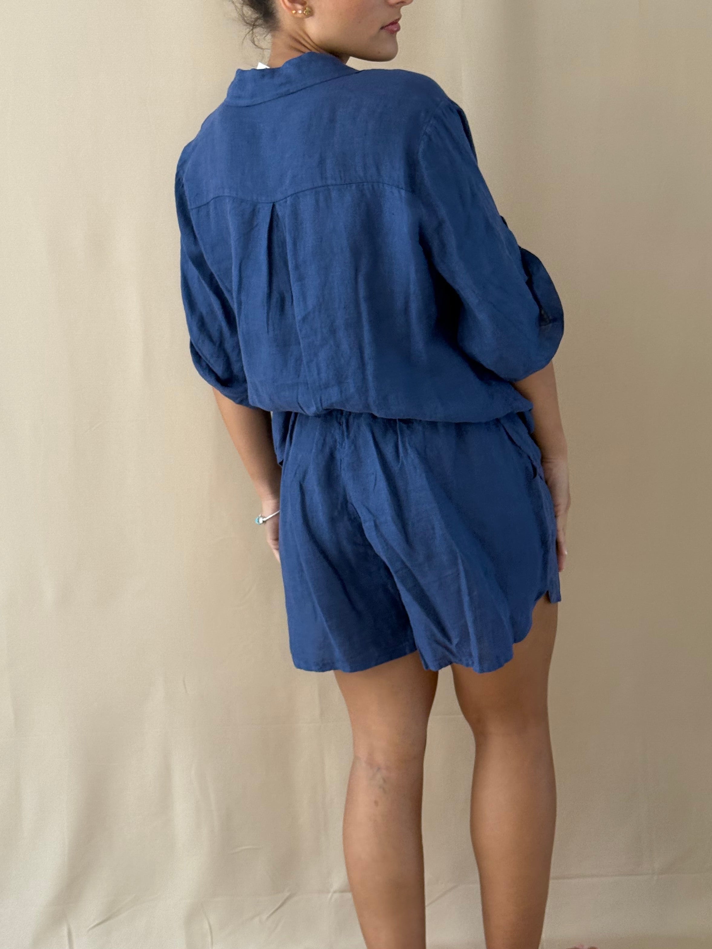 Navy Muse Linen Set