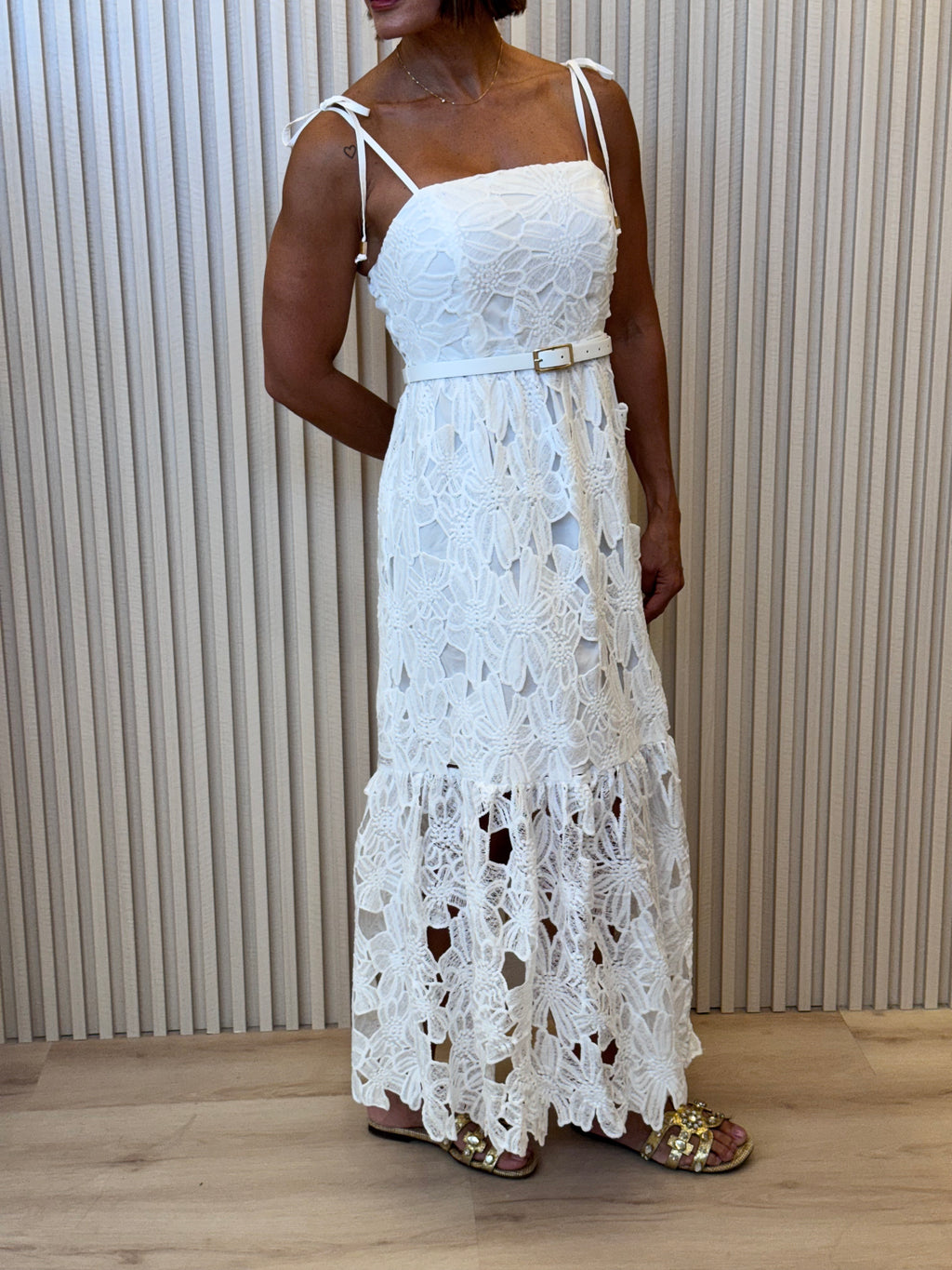 Floral Crochet Lace Maxi Dress