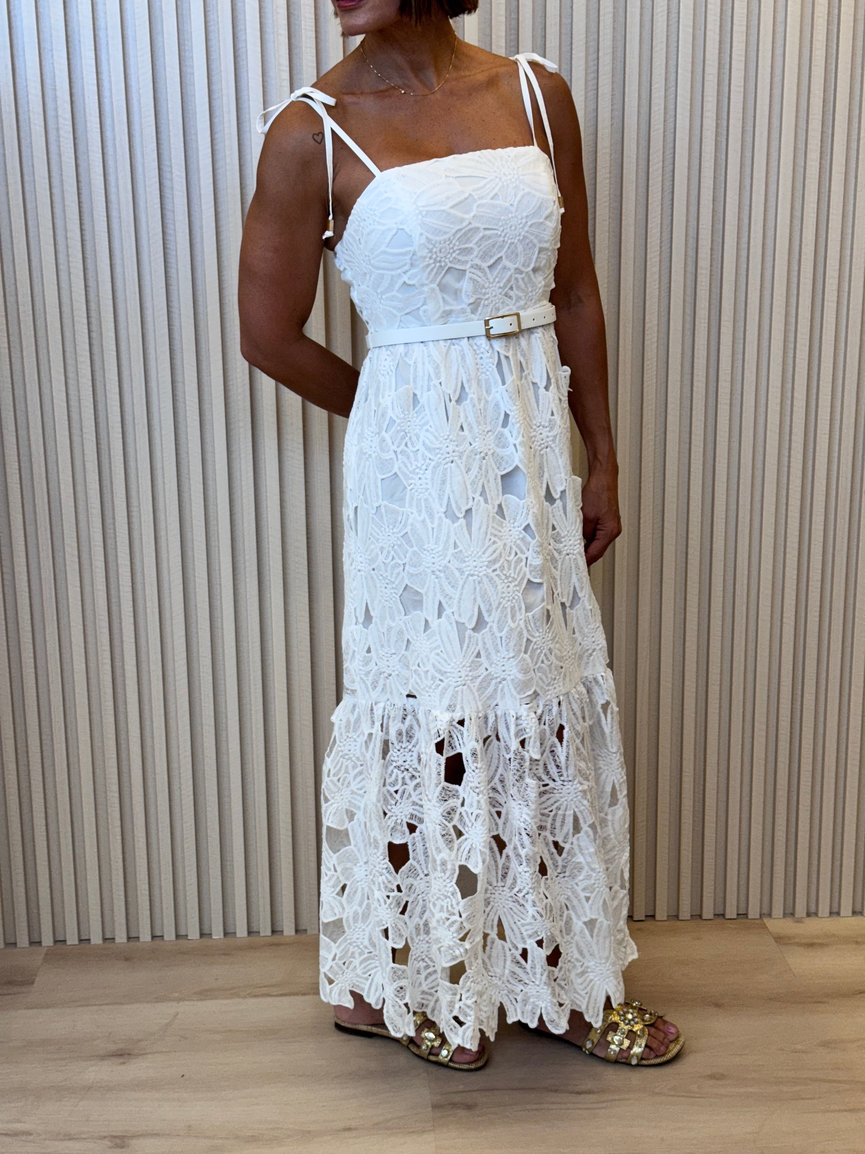 Floral Crochet Lace Maxi Dress