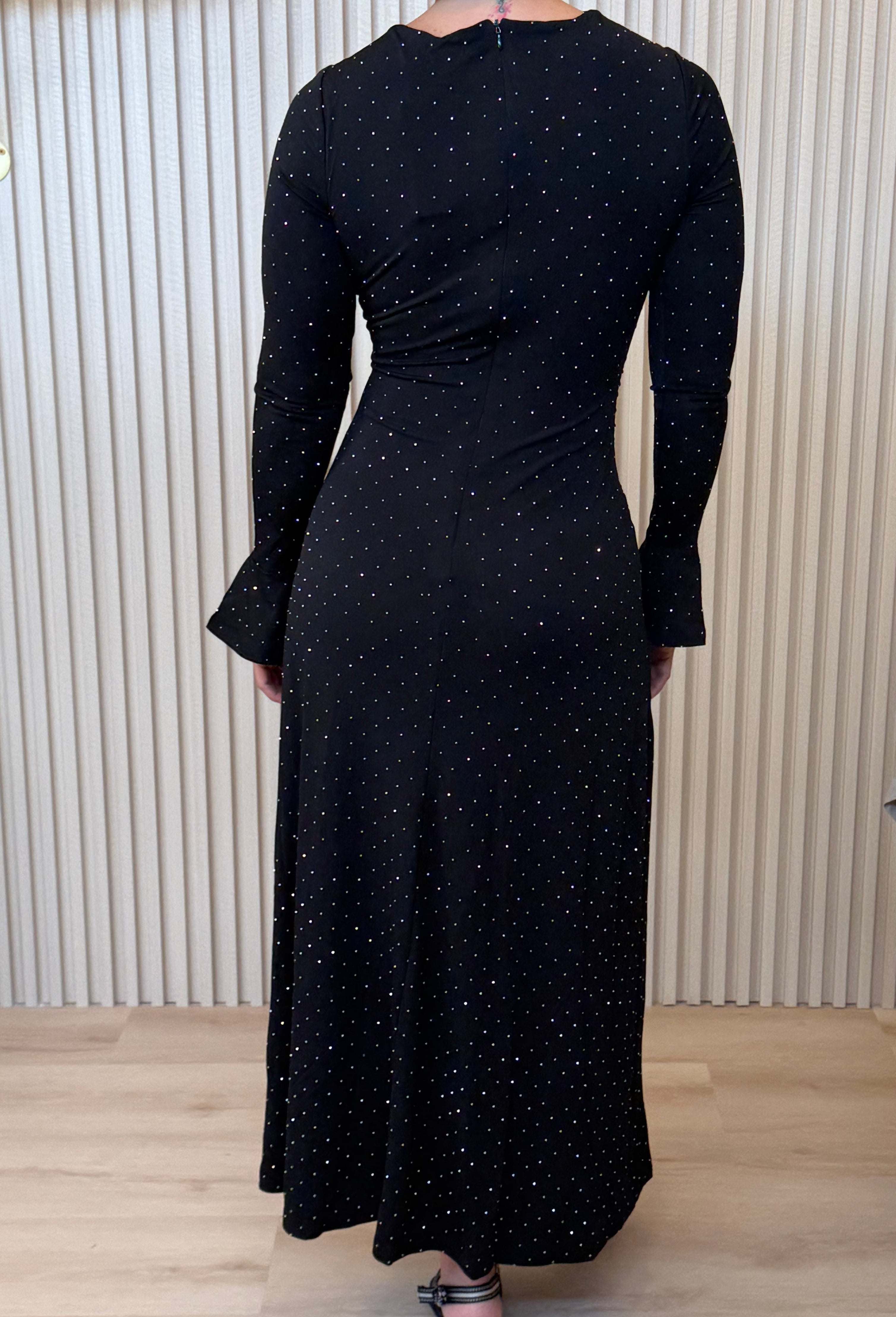 Rhinestone Cutout Maxi Dress