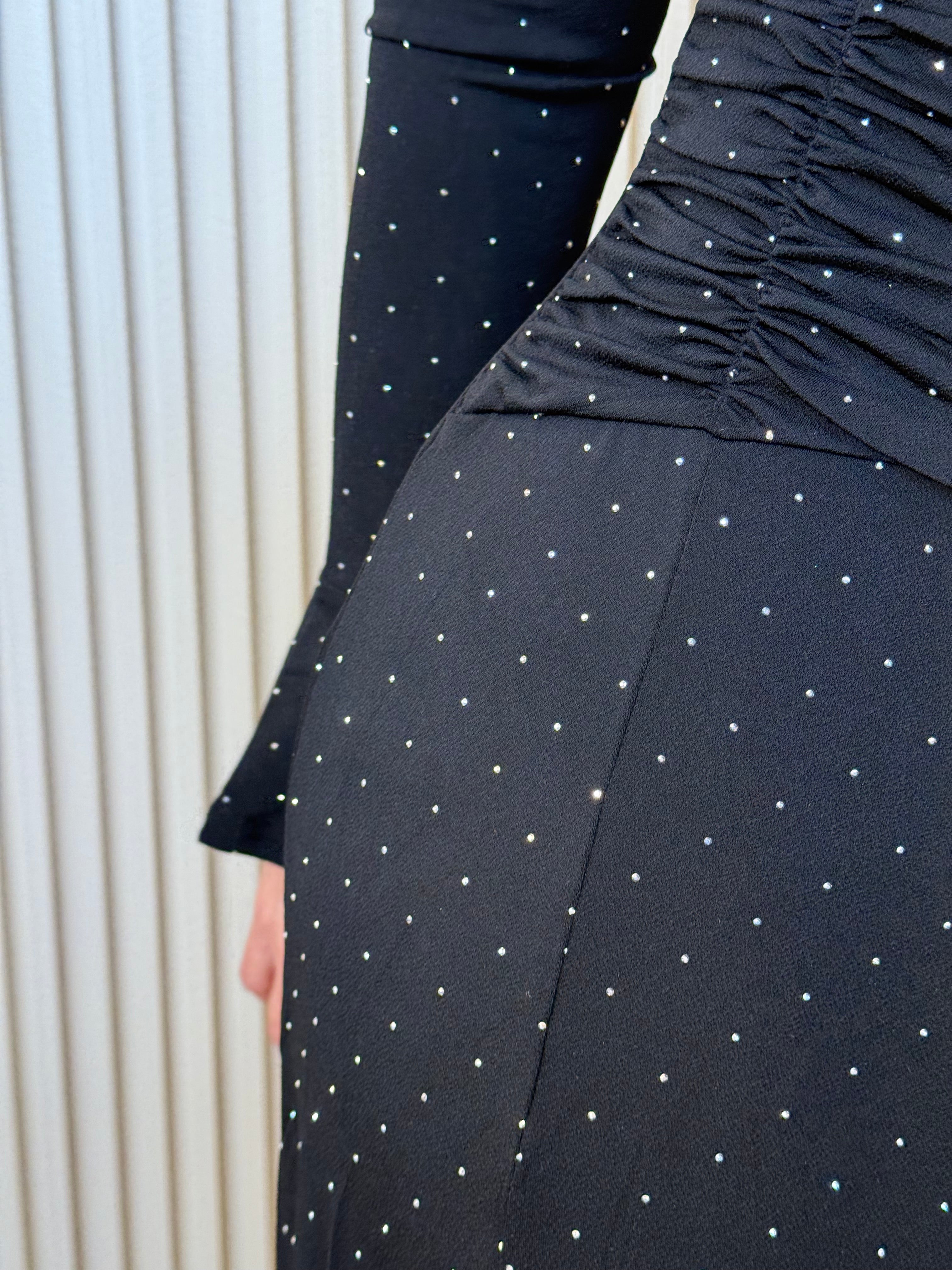 Rhinestone Cutout Maxi Dress