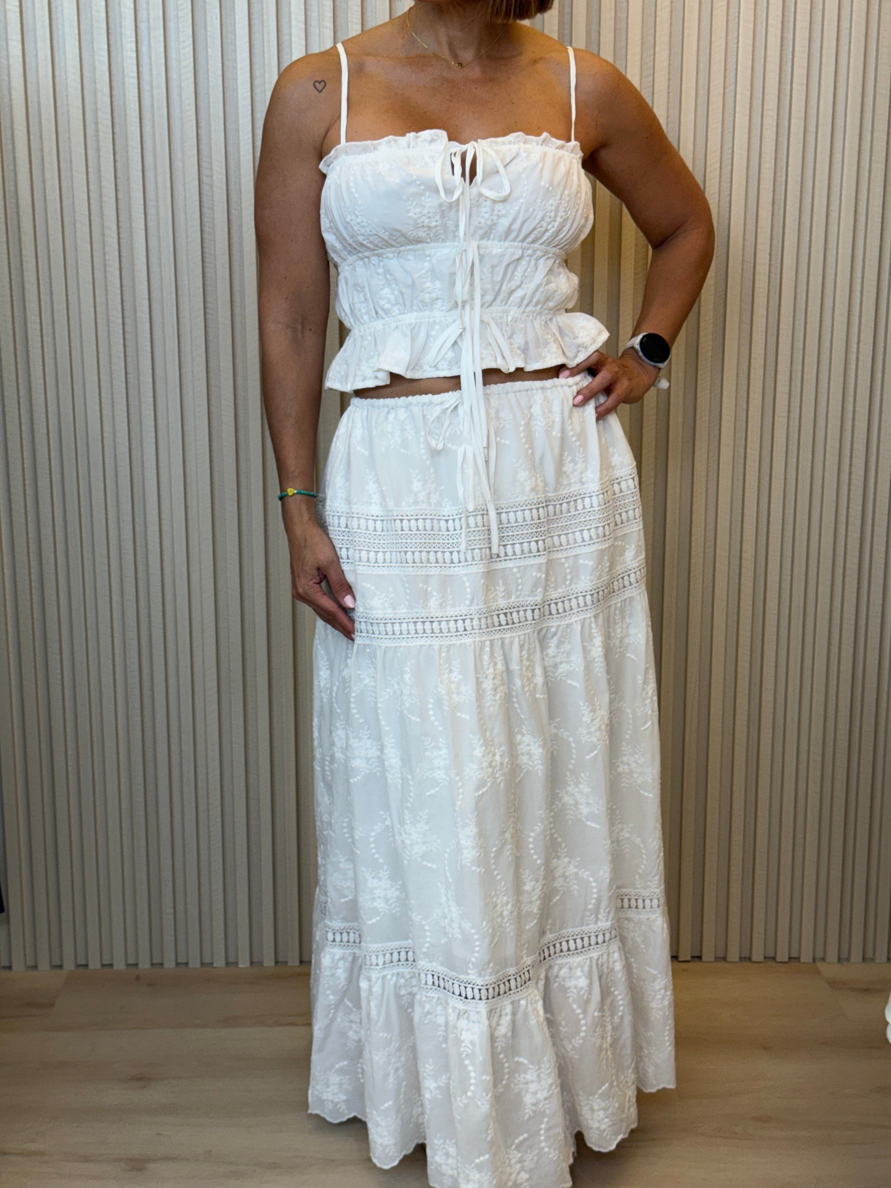 Embroidered White Set