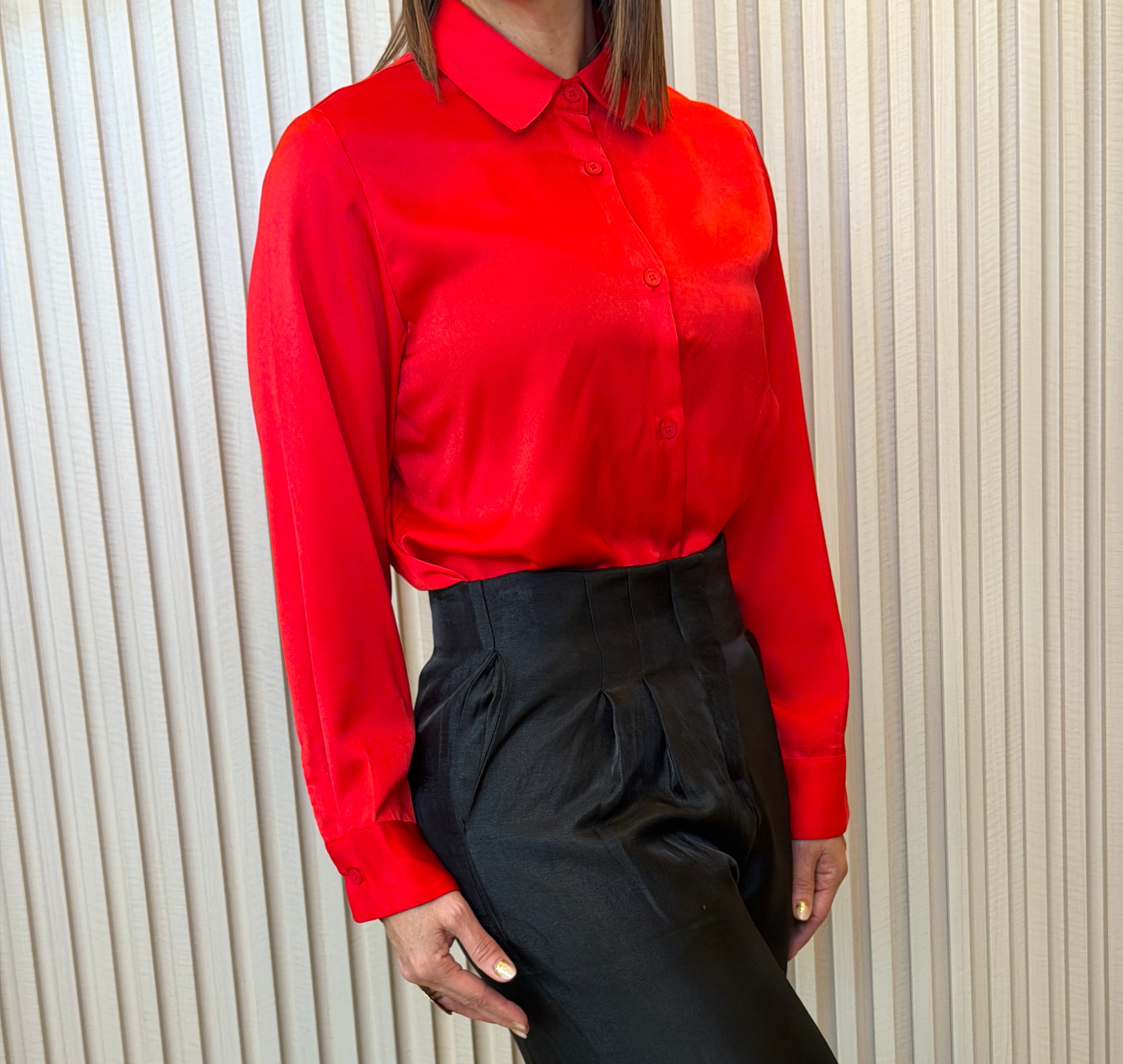 Satin Blouse Red