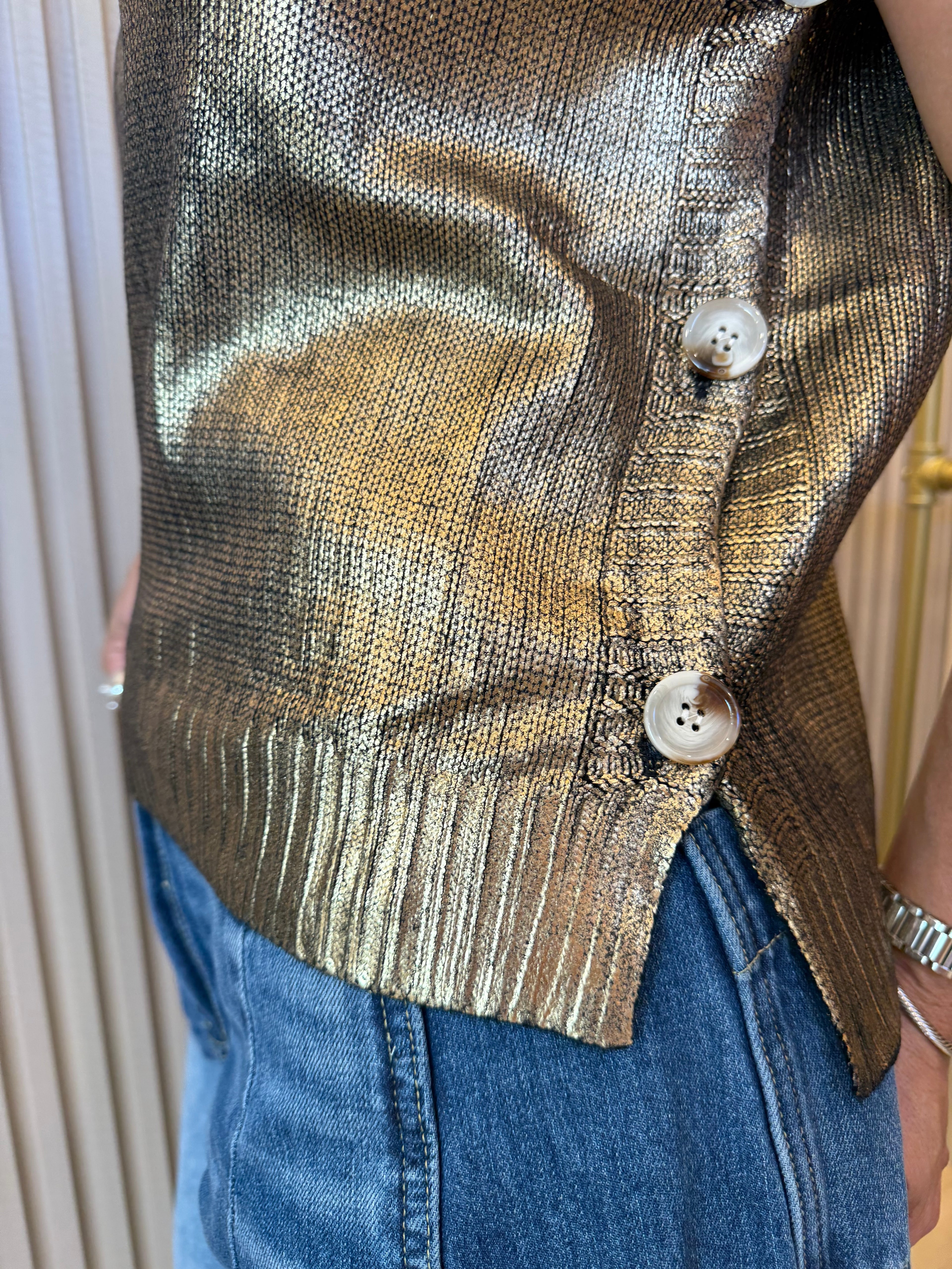 Metallic Sweater Vest