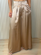 Ivory Satin Palazzo