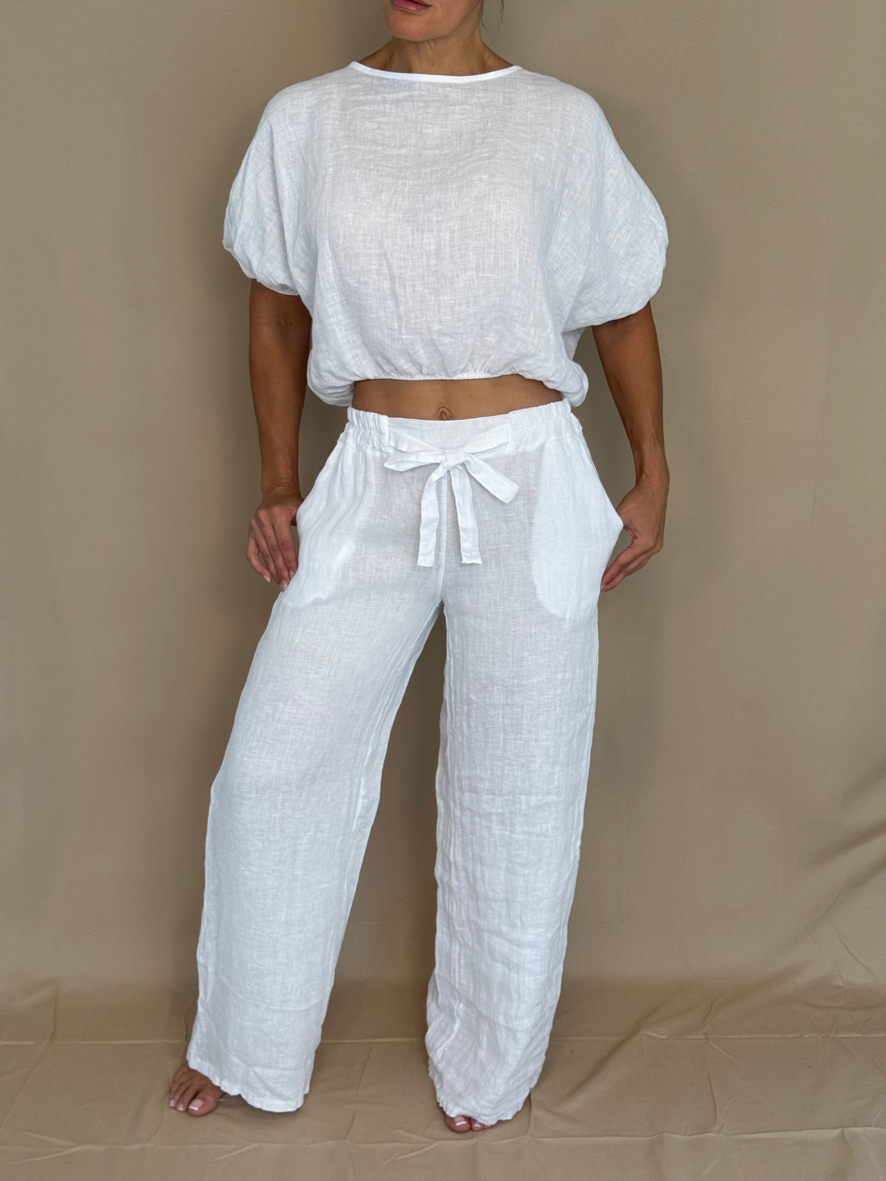 White Linen Lounge Set