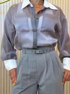 Long Contrast Cuff Sheer Set