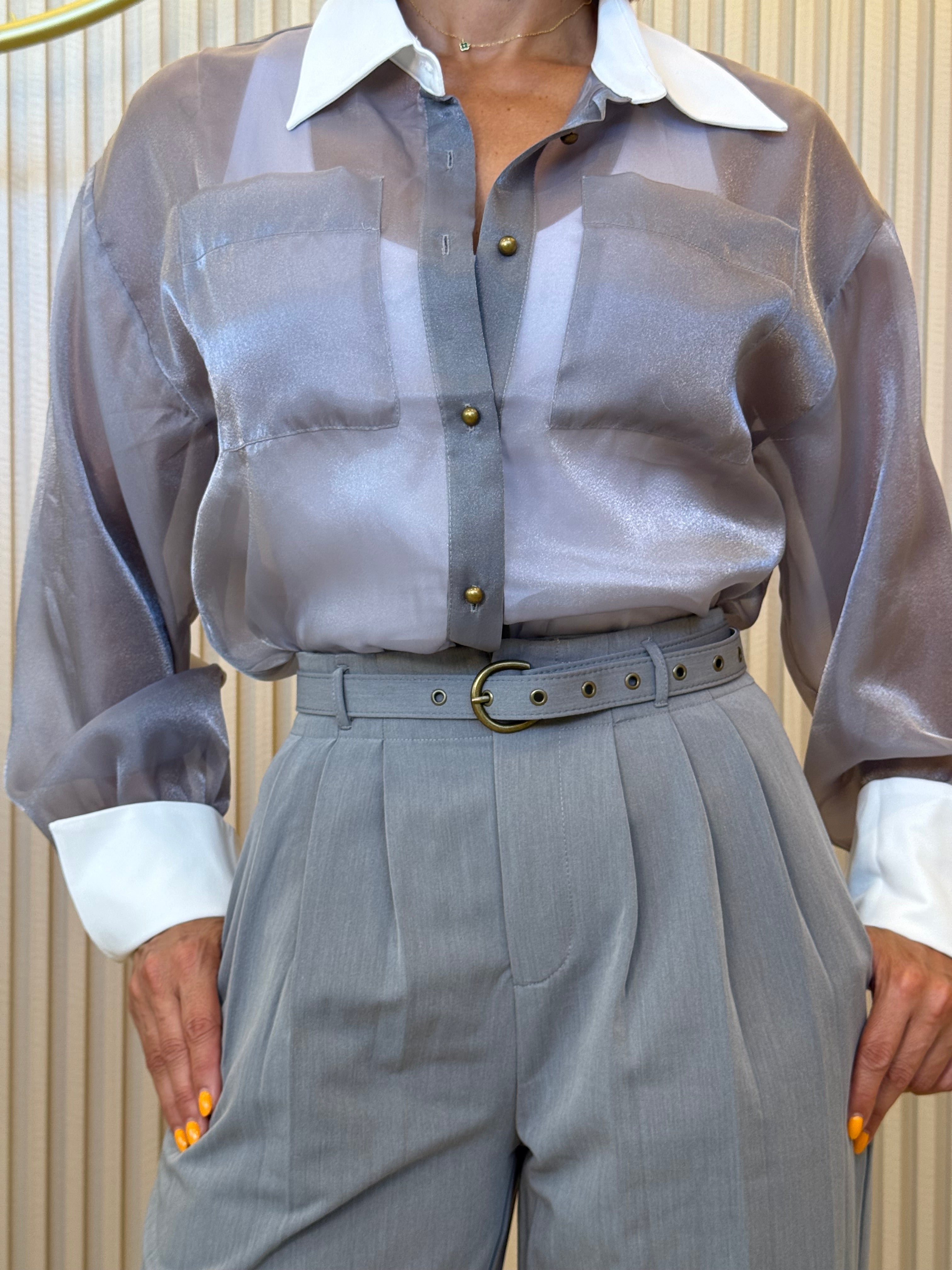 Long Contrast Cuff Sheer Set