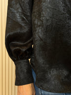 Metallic Button Down Blouse