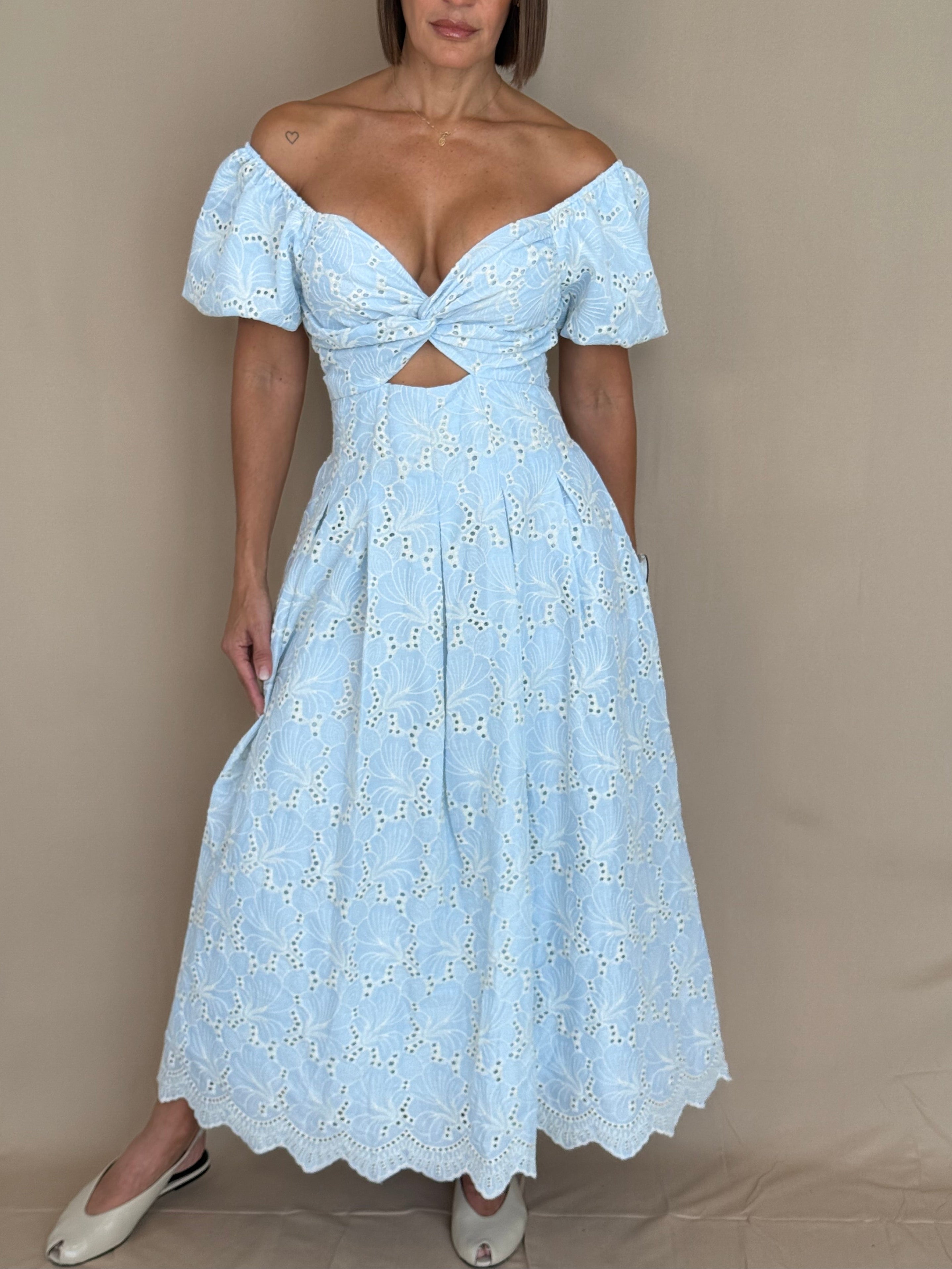 Puff Sleeve Maxi Dress