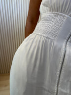 V-Neck Shoulder Padded Dress