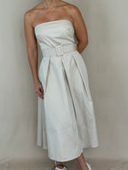 ONE SIZE Strapless Belted Midi Dress