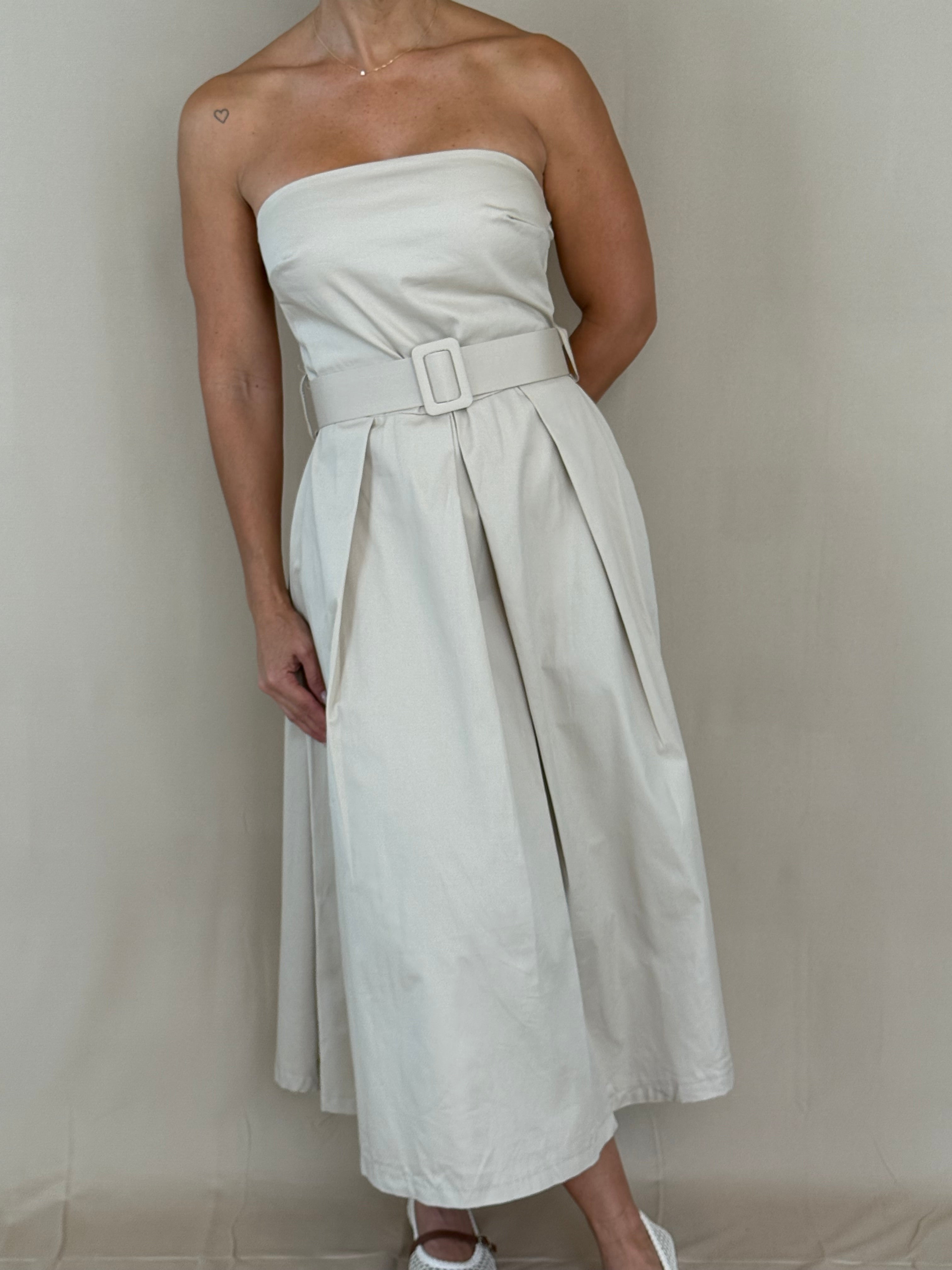 ONE SIZE Strapless Belted Midi Dress