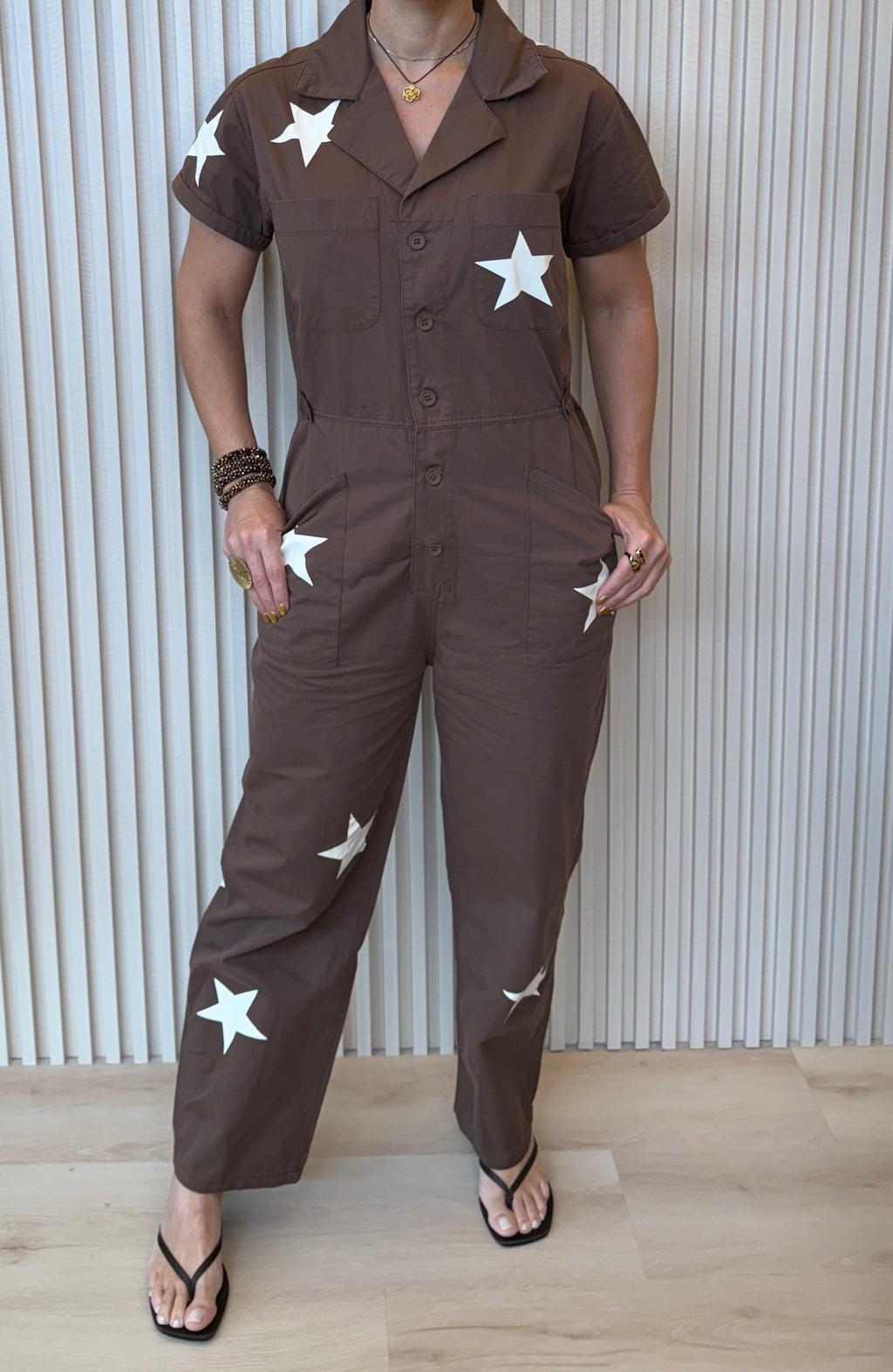 Brown Star Romper