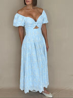 Puff Sleeve Maxi Dress