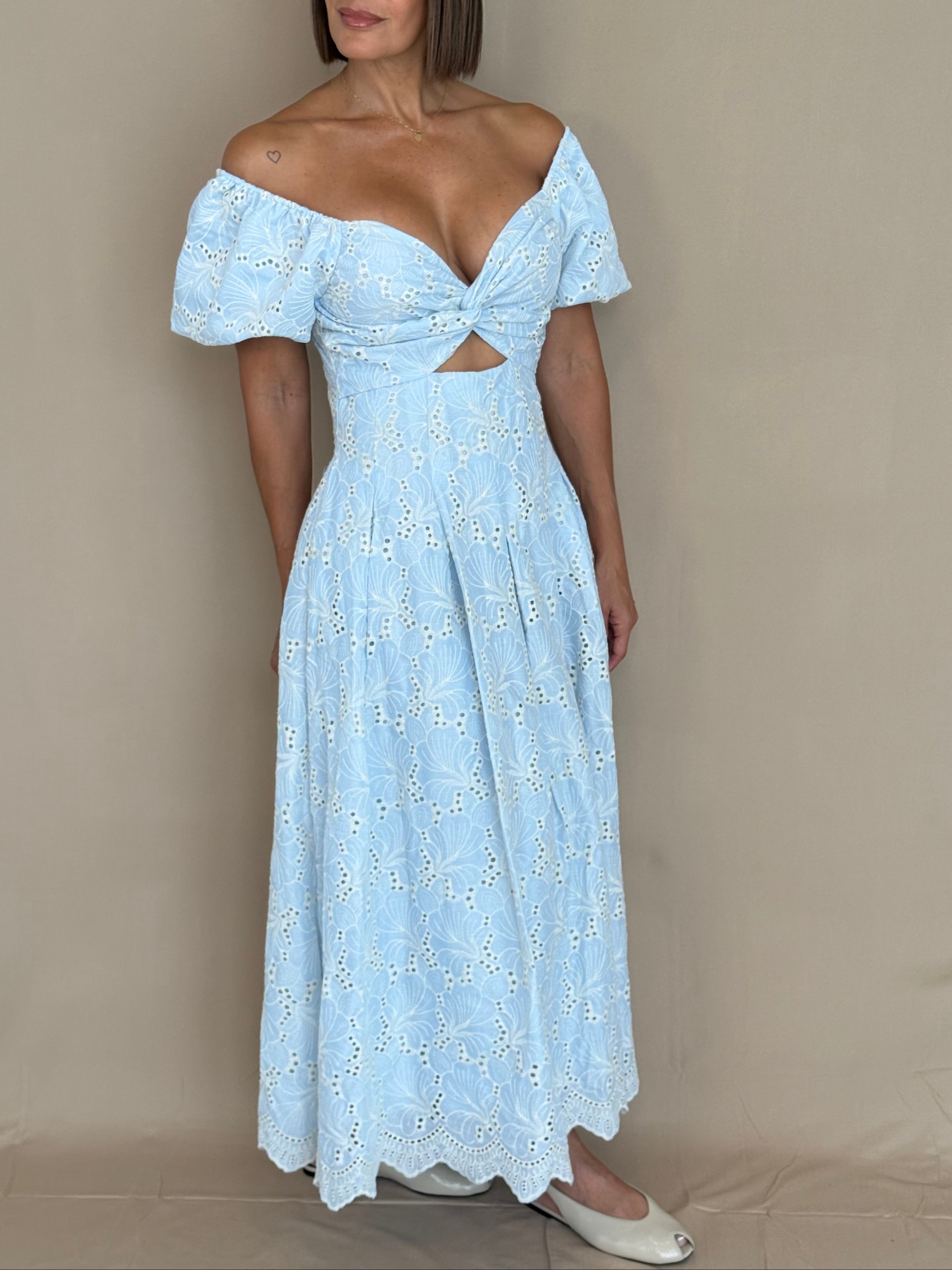 Puff Sleeve Maxi Dress