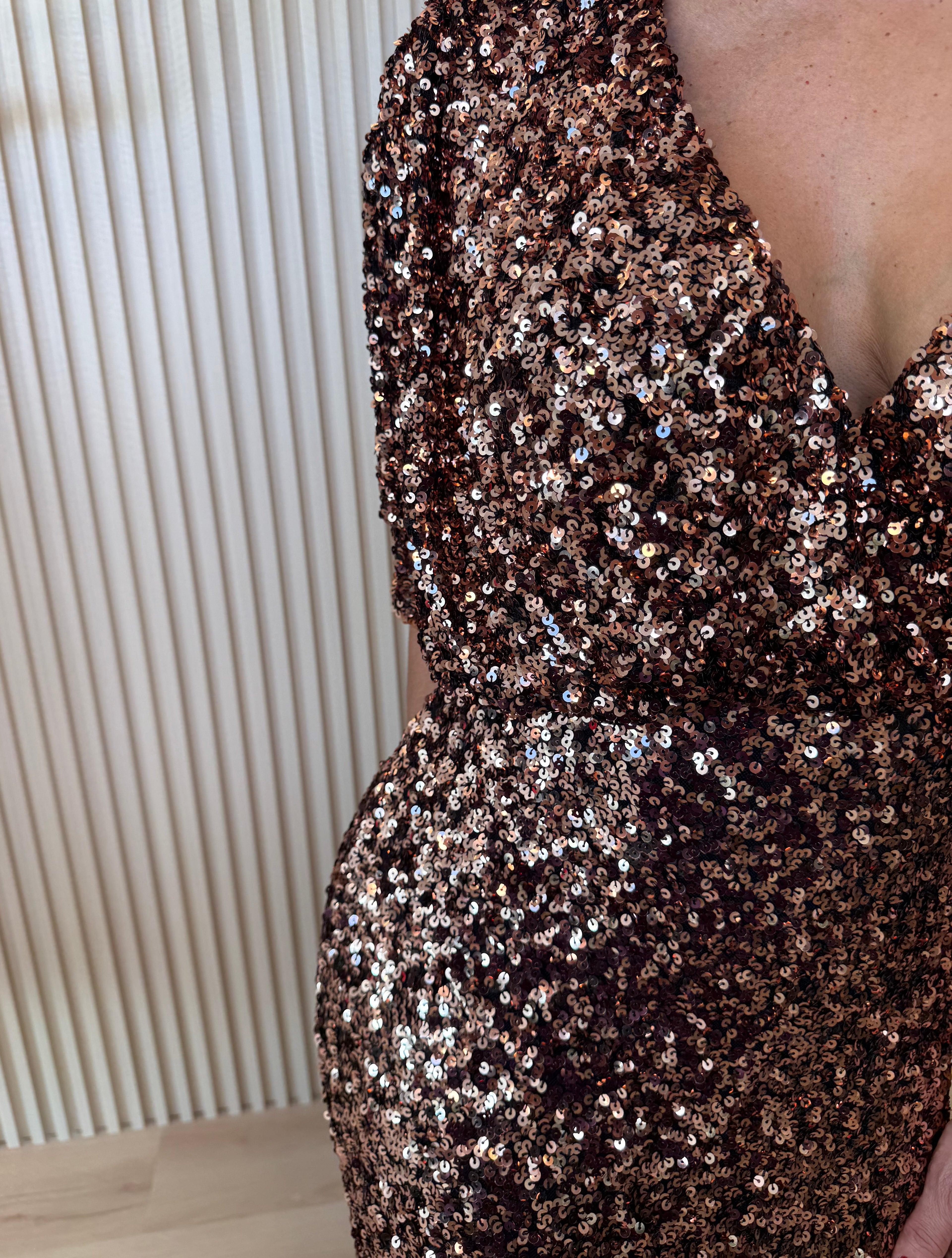 Celestial Bronze Sequin Dress