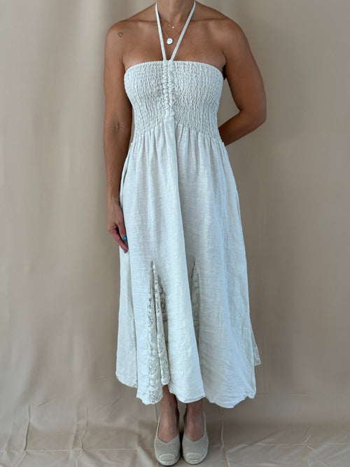 Ivory Grace Linen Dress
