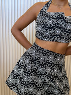 Eyelet Floral Short Set