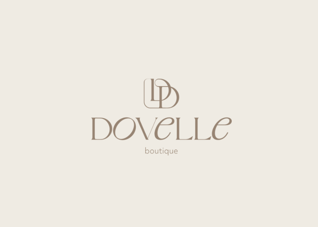 Dovelle boutique logo on a beige background