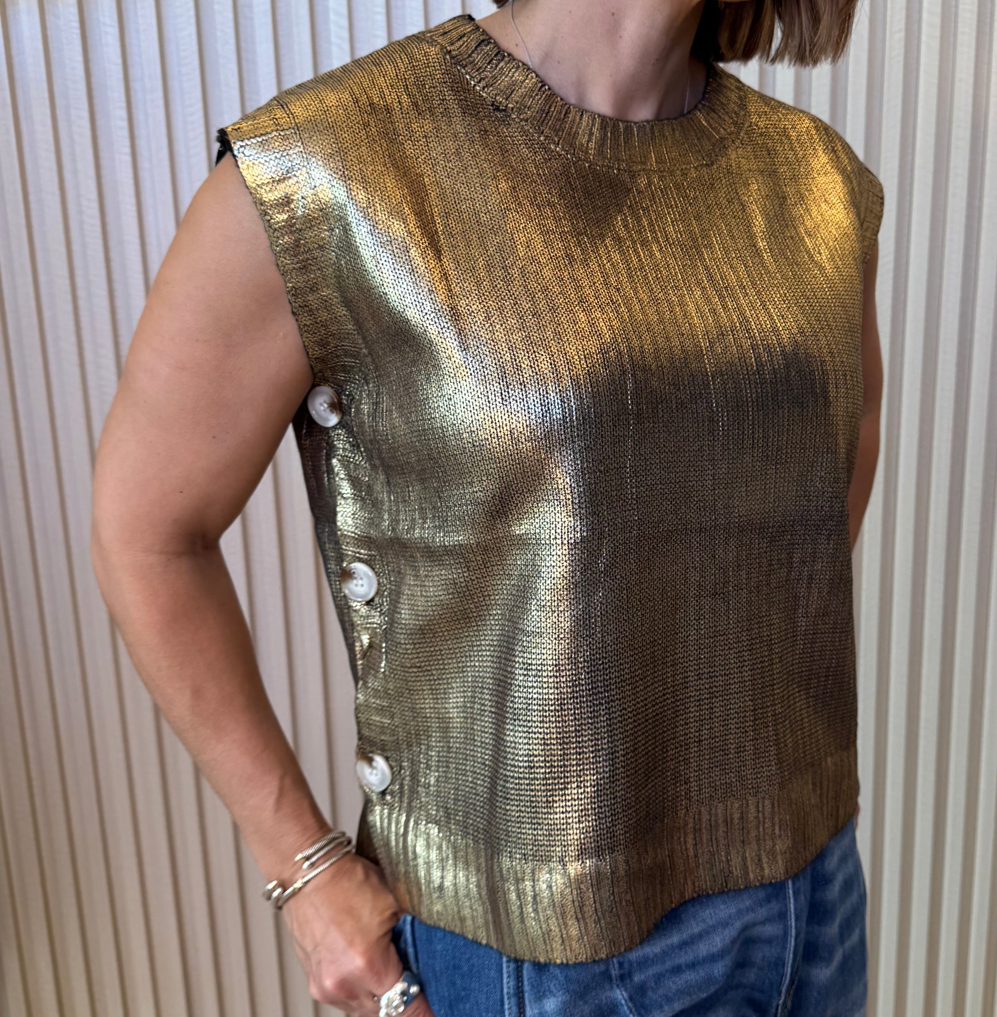 Metallic Sweater Vest
