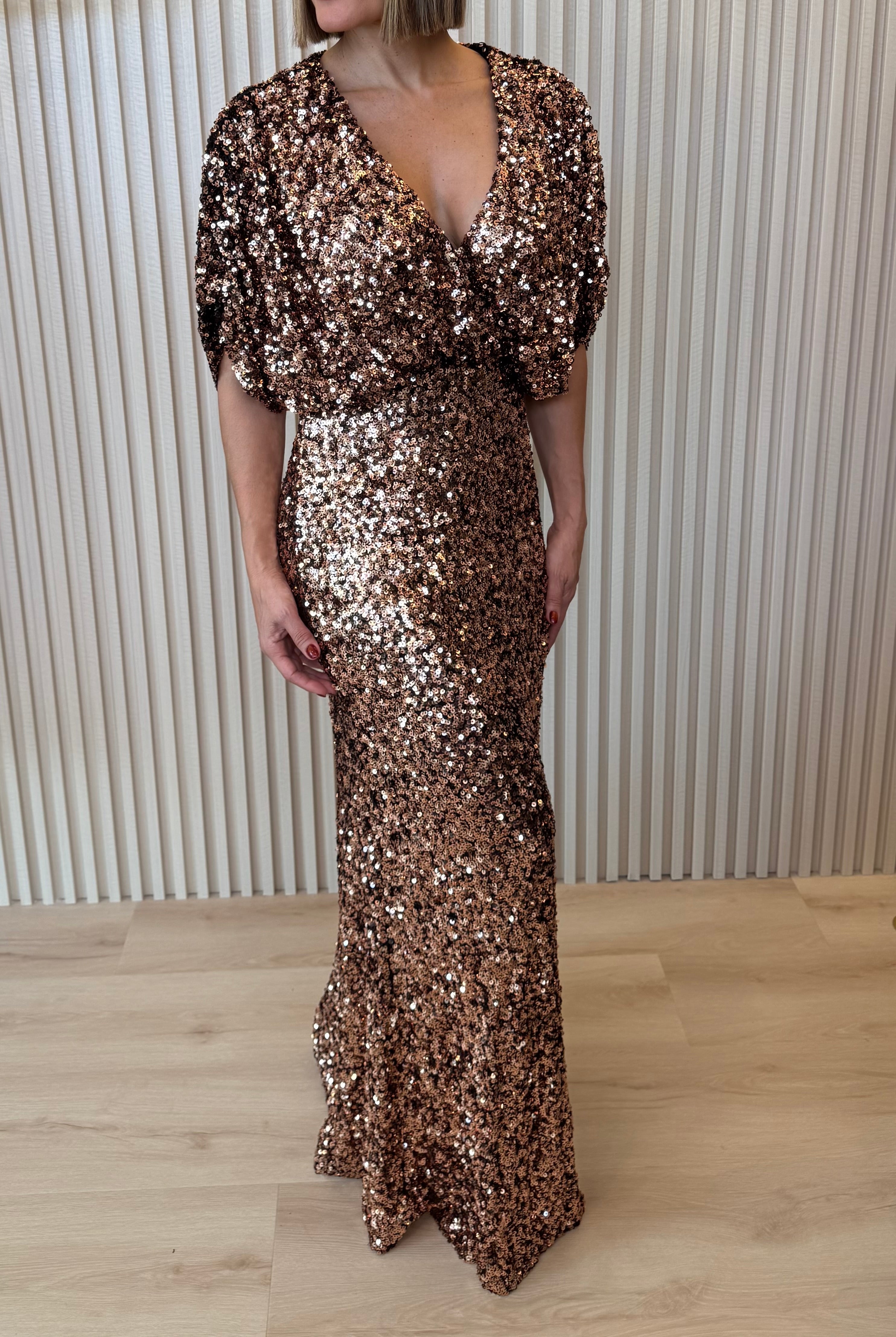 Celestial Bronze Sequin Dress