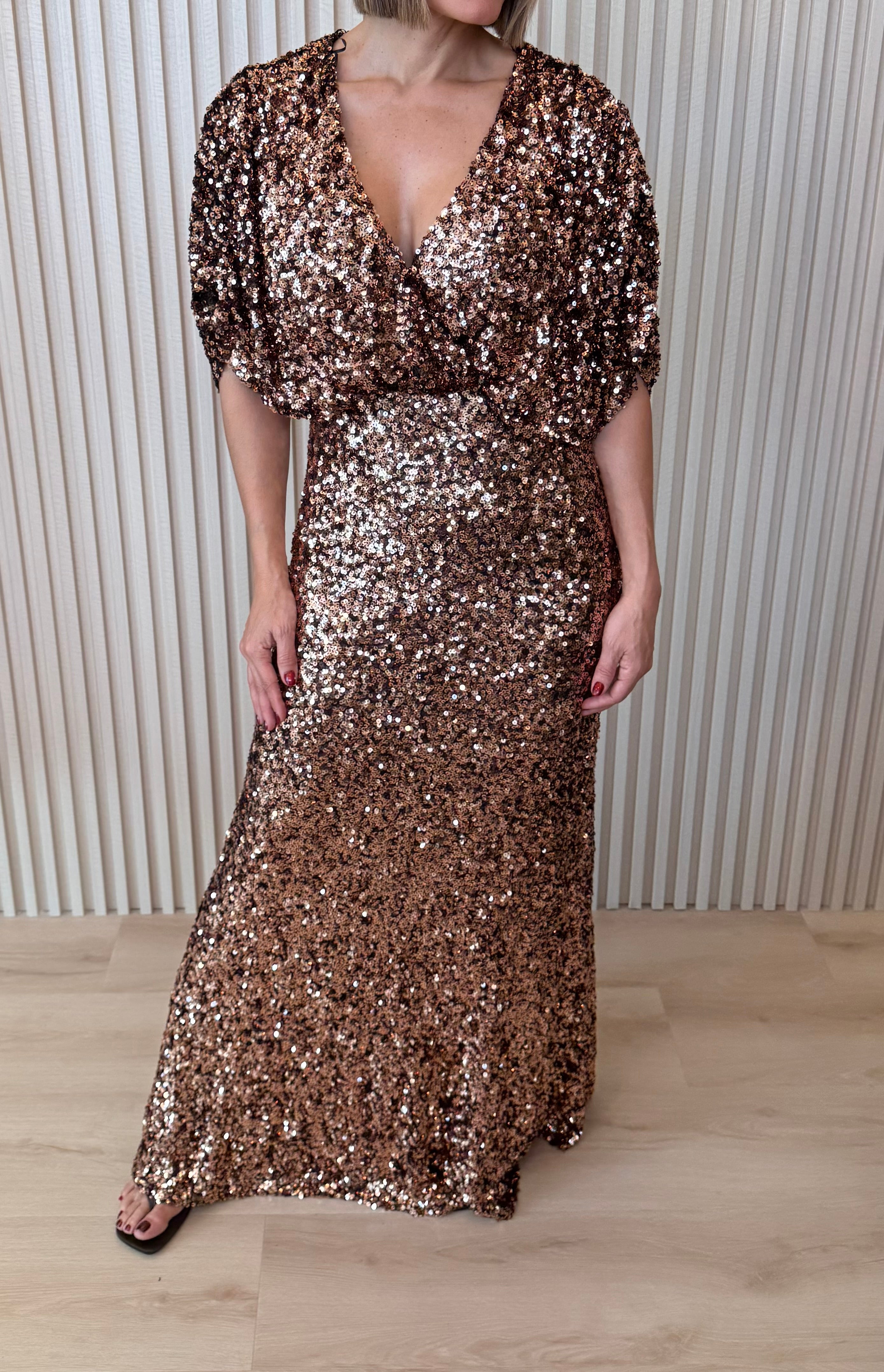 Celestial Bronze Sequin Dress