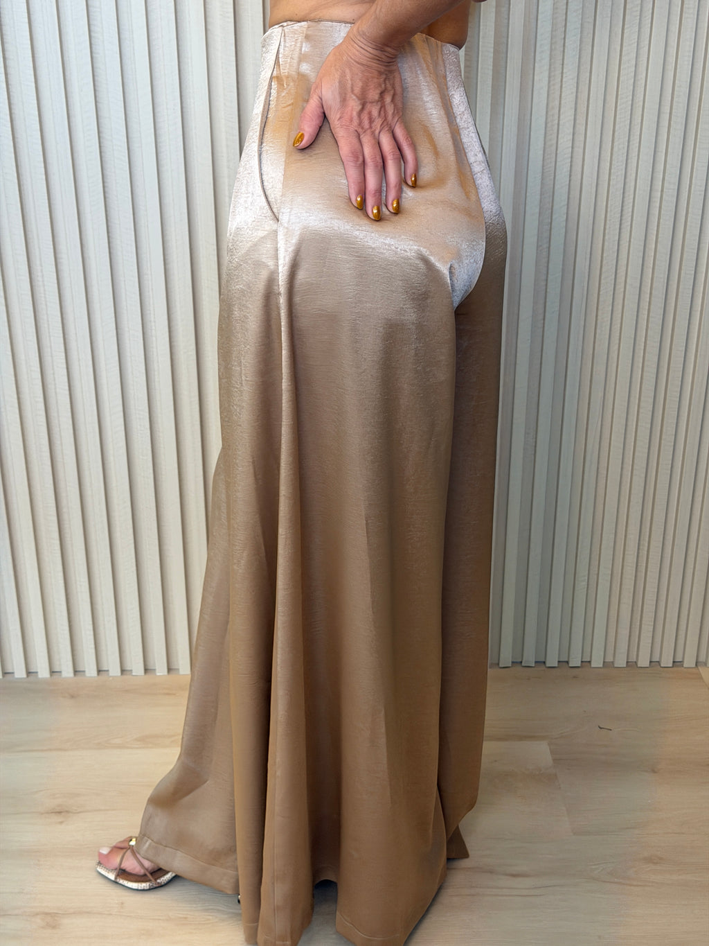 Ivory Satin Palazzo