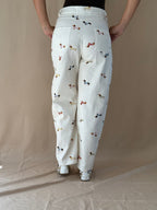 Denim Puppy Print Pants