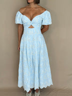 Puff Sleeve Maxi Dress