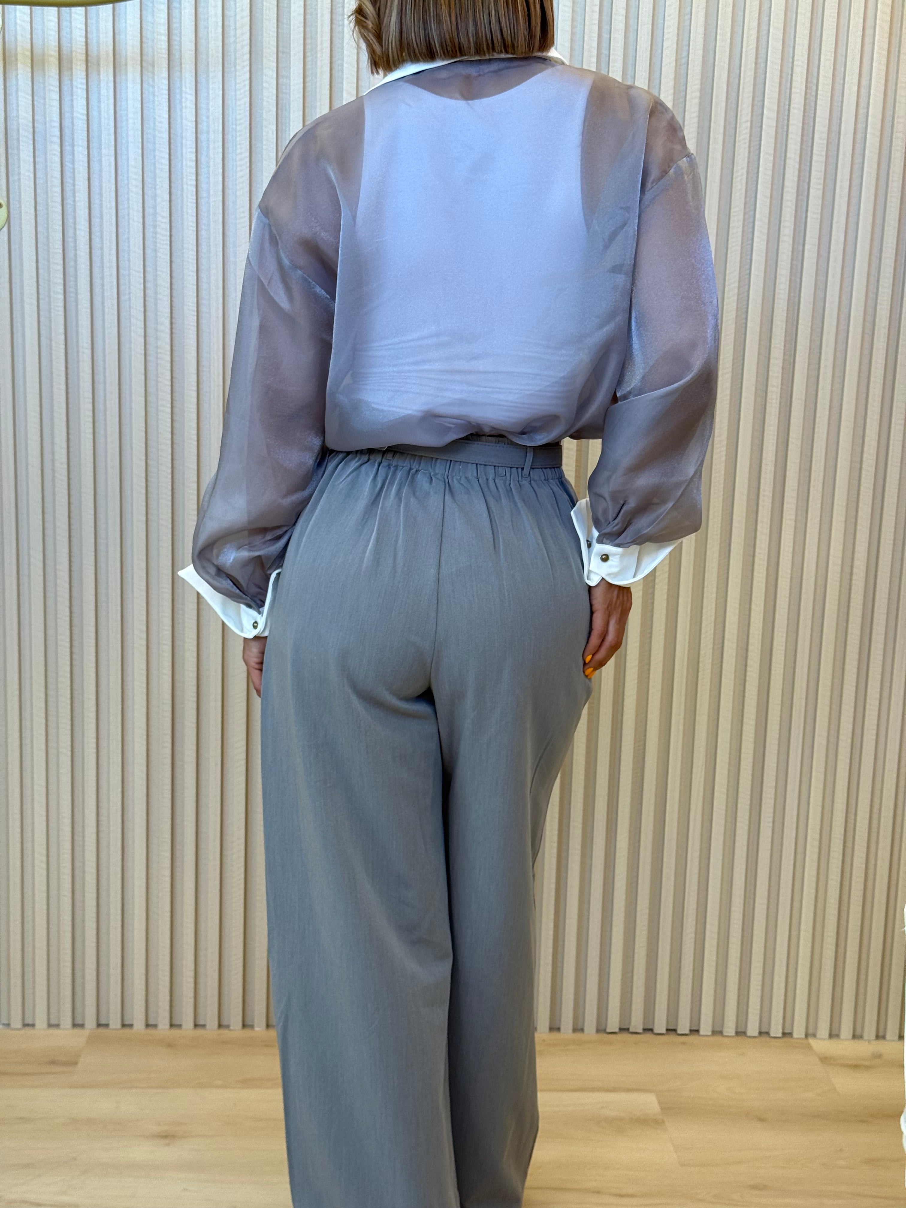 Long Contrast Cuff Sheer Set